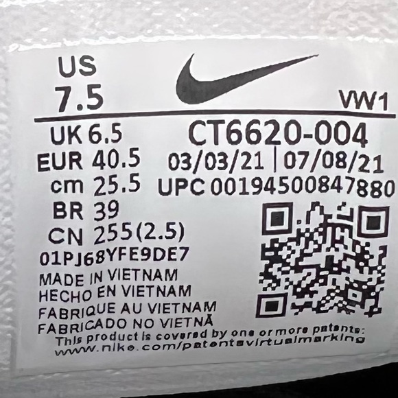 Nike React Infinity Pro Golf Black Grey Platinum White CT6620-004 sz 7.5 Men's - Picture 9 of 10